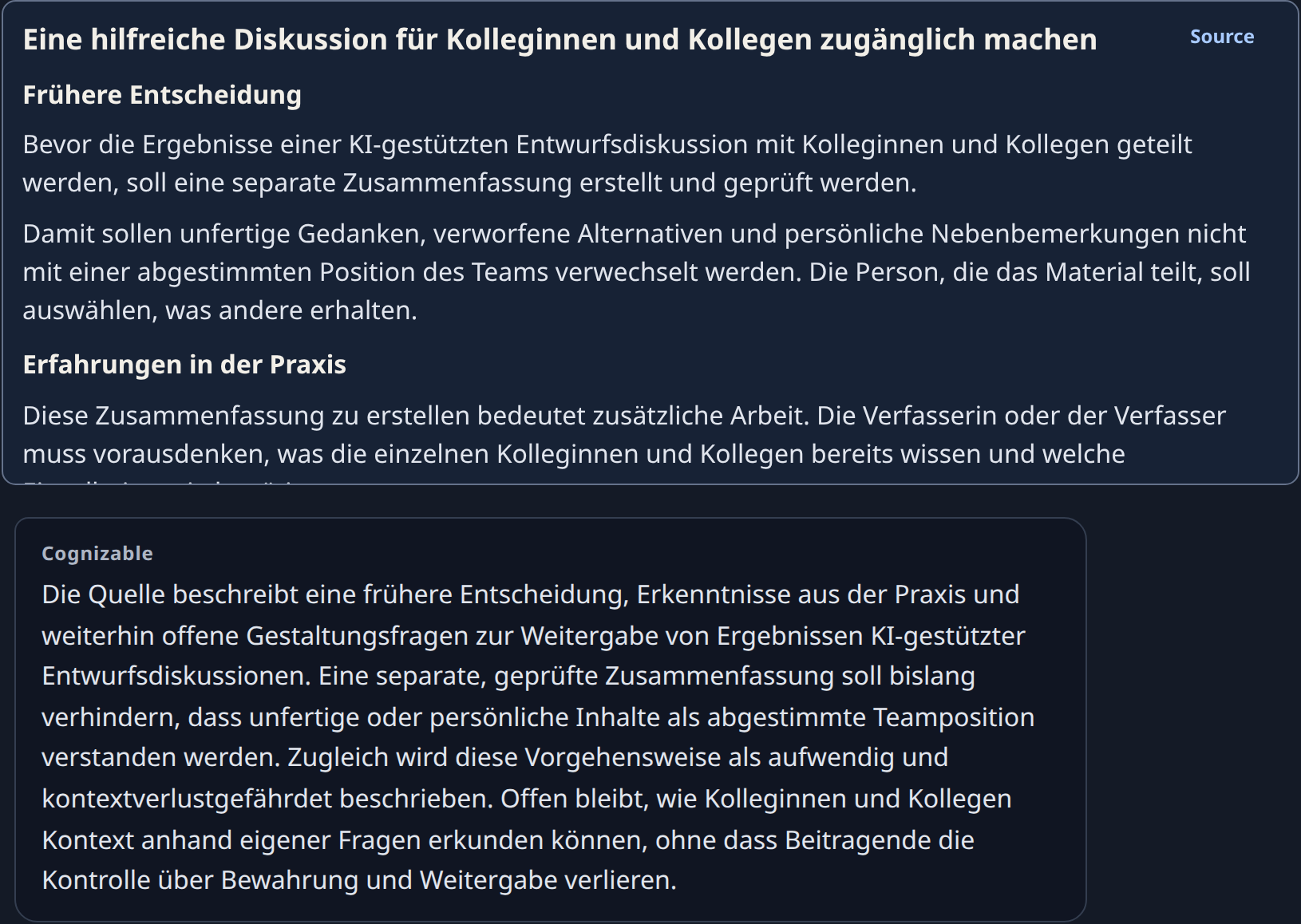 Deutsche Quelle mit früherer Entscheidung und zusätzlichem Aufwand; darunter die erste Inspektion.